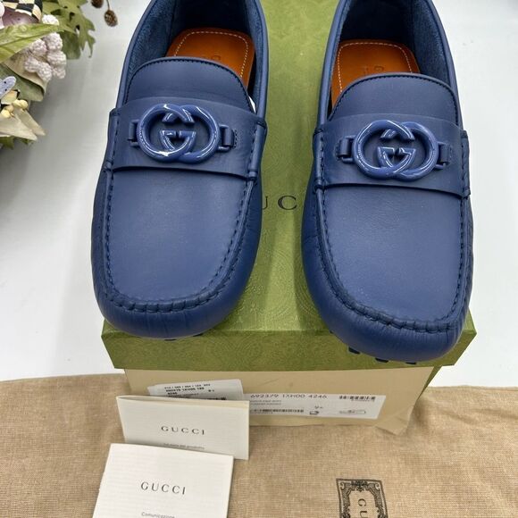 Men’s Gucci interlocking G driver loafers size 9.5 made in Italy - Picture 9 of 9